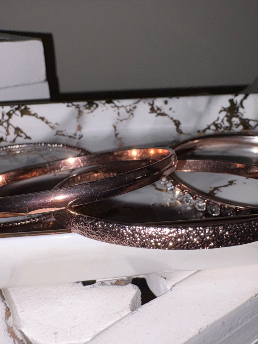 6 Rose Gold Stackable Bangle Bracelets - Picture 3 of 12